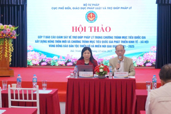 Hoàn thiện Báo cáo giám sát việc thực hiện nội dung trợ giúp pháp lý trong các Chương trình mục tiêu quốc gia